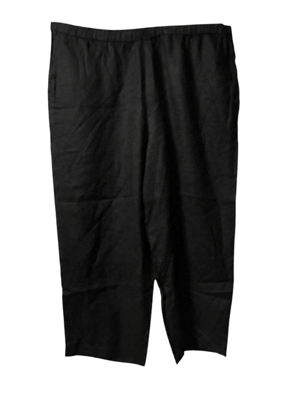 NWT Eileen Fisher 100% Organic Linen Ankle Length Pants Black 3X